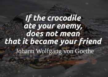 If the crocodile ate your enemy, does not mean that it became your friend