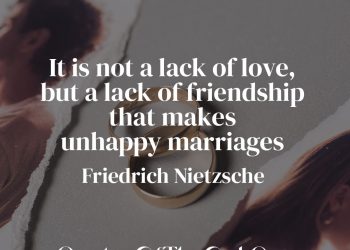 It is not a lack of love but a lack of friendship that makes unhappy marriages - Friedrich Nietzsche Quote Meaning