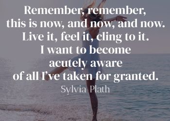 Remember, remember, this is now, and now, and now - Sylvia Plath Quote Meaning