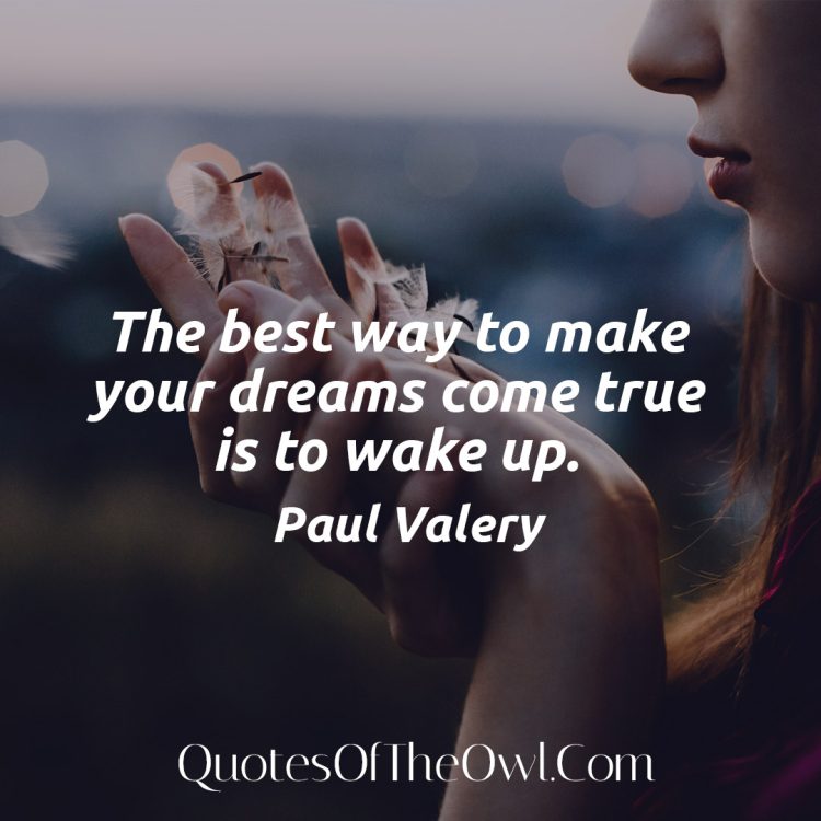 The best way to make your dreams come true is to wake up - Paul Valery Quote Meaning