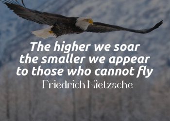 The higher we soar the smaller we appear to those who cannot fly Friedrich Nietzsche Quote Meaning