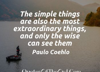 The simple things are also the most extraordinary things, and only the wise can see them - Paulo Coelho Quotes Explained