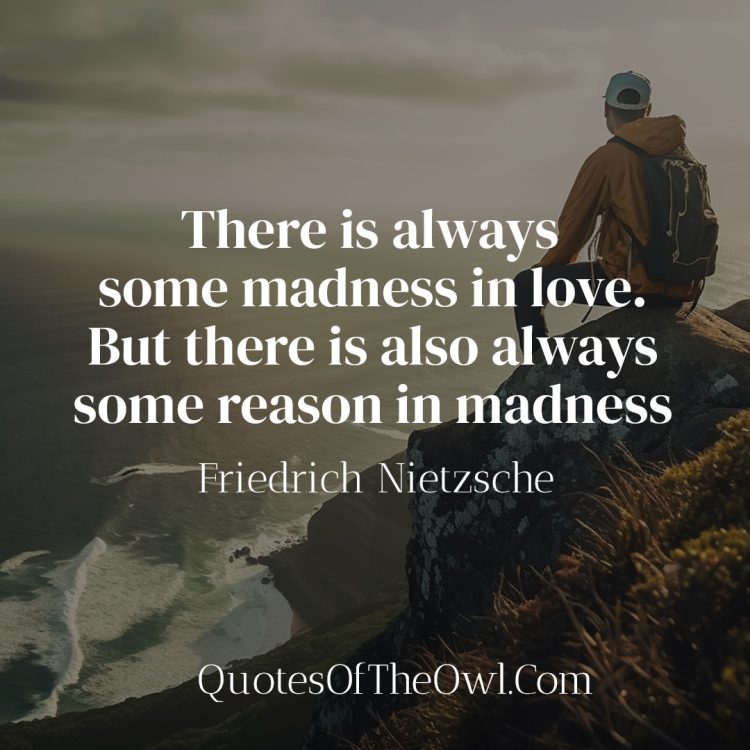 There is always some madness in love. But there is also always some reason in madness - Friedrich Nietzsche