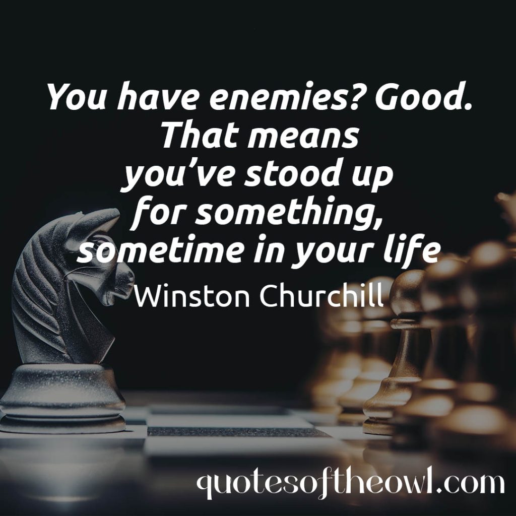 You Have Enemies Good That Means Youve Stood Up For Something Sometime In Your Life