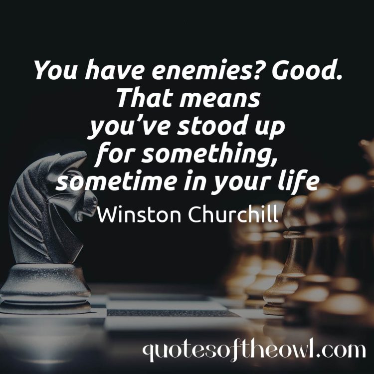 You have enemies Good That means you ve stood up for something sometime in your life churchill quote meaning explained