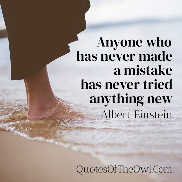 Anyone who has never made a mistake has never tried anything new - Albert Einstein