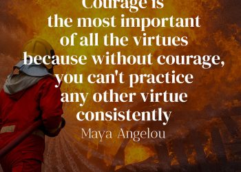 Courage is the most important of all the virtues because without courage, you can't practice any other virtue consistently - Maya Angelou