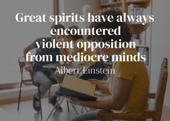 Great spirits have always encountered violent opposition from mediocre minds - Albert Einstein