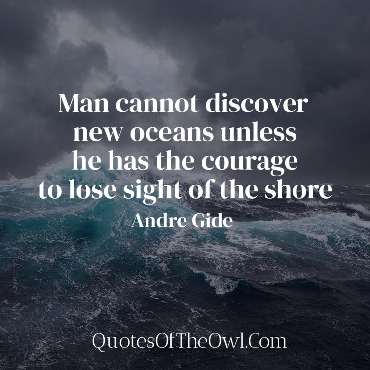 Man cannot discover new oceans unless he has the courage to lose sight of the shore - Andre Gide