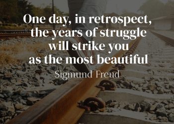 One day, in retrospect, the years of struggle will strike you as the most beautiful - Sigmund Freud