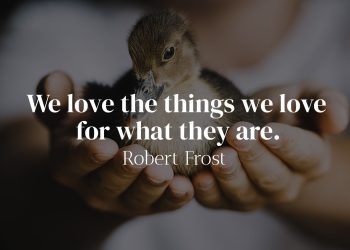 We love the things we love for what they are - Robert Frost