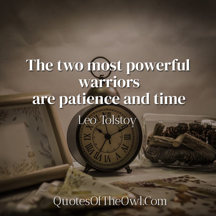 The two most powerful warriors are patience and time - Leo Tolstoy