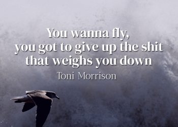 You wanna fly, you got to give up the shit that weighs you down - Toni Morrison