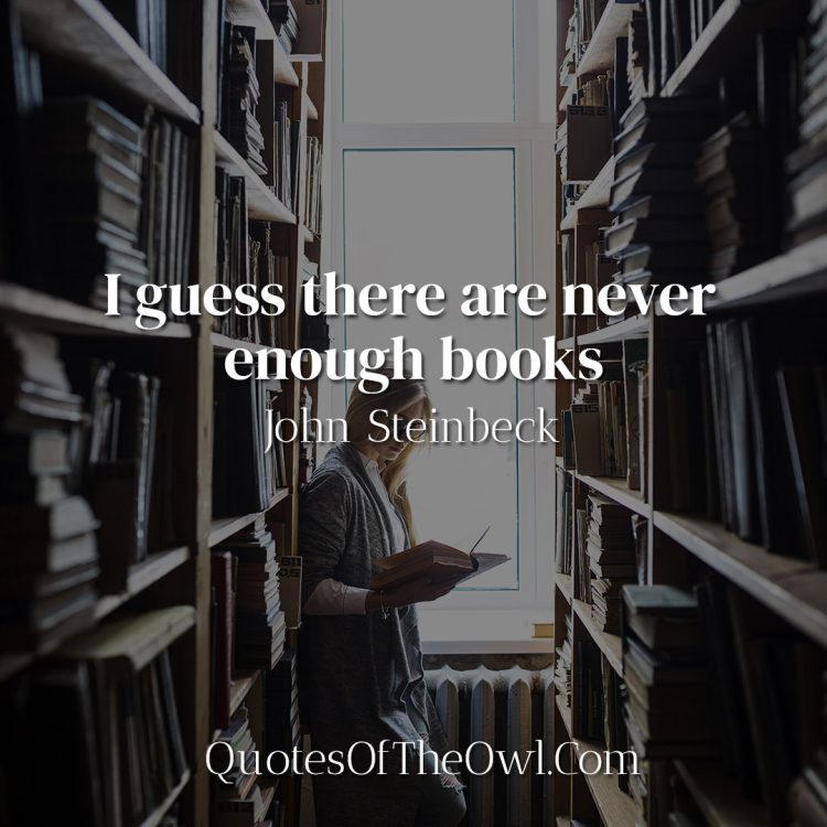 I guess there are never enough books - John Steinbeck