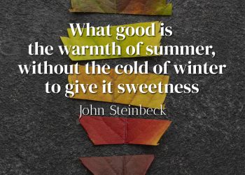 What good is the warmth of summer, without the cold of winter to give it sweetness - John Steinbeck