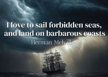 I love to sail forbidden seas, and land on barbarous coasts - Herman Melville