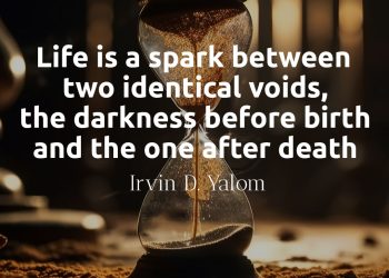 Life is a spark between two identical voids, the darkness before birth and the one after death - Irvin Yalom Quotes