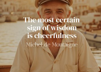 The most certain sign of wisdom is cheerfulness - Michel de Montaigne Quote meaning