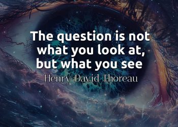 The question is not what you look at, but what you see - Henry David Thoreau Quote Meaning