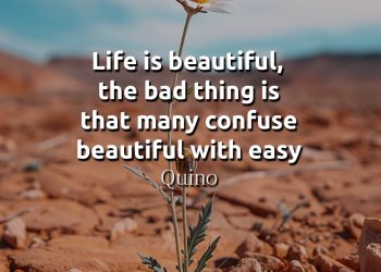 Life is beautiful, the bad thing is that many confuse beautiful with easy - Quino