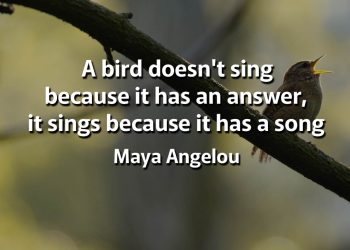 A bird doesn't sing because it has an answer, it sings because it has a song Quote meaning
